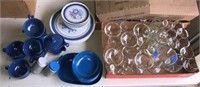8pc Plastic Dishes & glass glasses