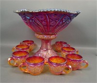 Indiana Glass Sunset Heirloom 10 Pc Punch Set