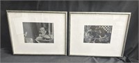 Pair of of pencil-signed gelatin photo prints