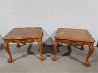 (2) Claw & Ball Foot Side Tables