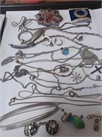 Lot.if Various Silvertone Jewelry to Include