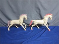 2 Beautiful Imperial Plastic Toy Horses In Very