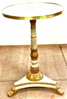 Neo Classical Inspired Mirror Top Pedestal Table
