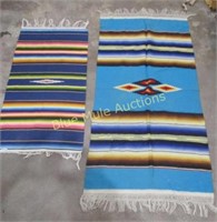 2 Mexican blankets / table cloths 67x30, 47x22