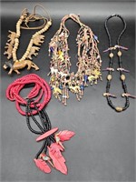 Wooden Costume Jewelry Necklaces