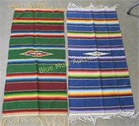 2 Mexican blanket / table cloths 48x22, 48x21
