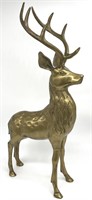 Large Vintage Brass Deer Sculpture