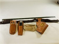 Tool belt w/ leather pouches