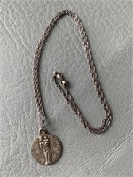 925 Sterling Chain & Religious Medallion Virgin