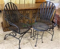 Nice metal patio chairs and table set - two chairs