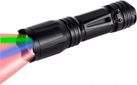 Upgraded Zoomable Red Flashlight, 4 Color in 1