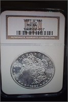1881s Morgan Silver Dollar MS 64 $75 Reserve