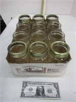 12 Kerr regular mouth pint mason jars