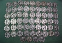 58 US 1940's Washington silver quarters