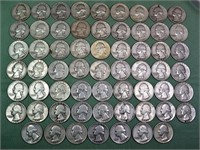 61 US 1950's Washington silver quarters
