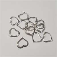 $50 Silver Pack Of 12 Floating Heart Set