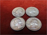 (4)90% silver US Washington quarters Coin.