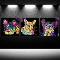Iknow Foto Colorful Dog Canvas Prints Animal