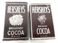 Lot of 2,Hershey's Breakfast Cocoa Tins 8 oz.