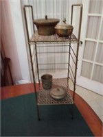 BRASS SHELF AND CONTAINERS
