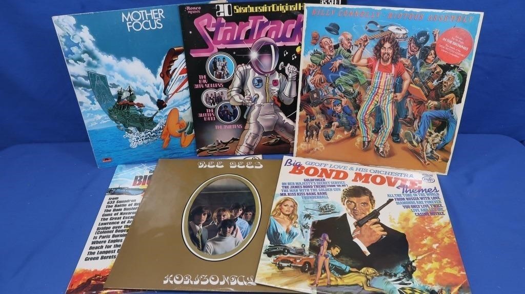 6 Vintage Albums incl Bee Gees, Bond Movie Themes