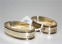 Pair Georg Jensen silver napkin rings