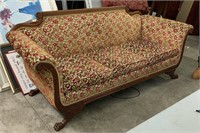 Vintage Duncan Phyfe Sofa w/carvings/claw feet