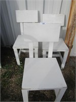 Three Wooden Counter Height Chairs