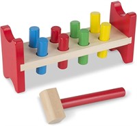 Melissa & Doug Deluxe Wooden Pound-A-Peg Toy Withr