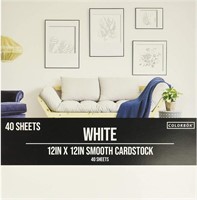 Scrapbook White 12x12in Smooth Cardstock
