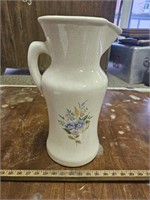Large Decorative Ceramic Pitcher w Flowers- 18"