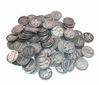 (100) Mercury DImes 90% Silver