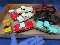box with 8 smaller diecast cars & trucks