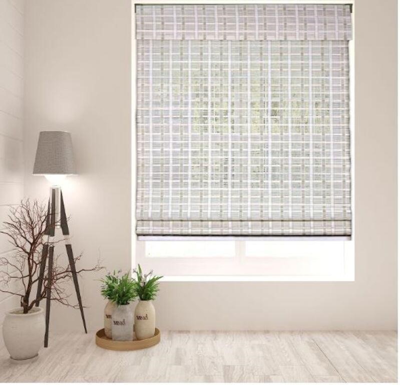 $62Cordless blind Bamboo Roman Shades with Valance