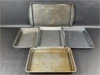 Five Assorted Sized Baking Pans