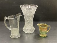 Carnival Glass, Cut Crystal Vase & More