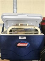 Coleman cooler, small box fan (untested)