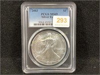 2003 American Eagle silver dollar, PCGS MS69