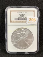 2006 American Eagle silver dollar, NGC MS 69