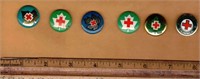 Lot of (6)  Red Cross Vintage Pin Backs