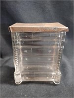 Unusual Glass Bureau Form Canister