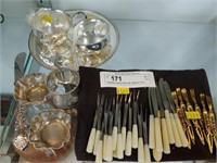 Silverplate Serving Pieces with Appetizer Forks
