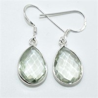 $80 Silver Green Amethyst(9.5ct) Earrings