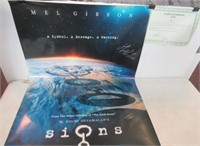 Signs Movie Poster Signed by Mel Gibson, Joaquin
