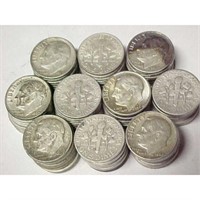 (100) Roosevelt Dimes - 90% Silver