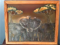 Painted glass elephant art