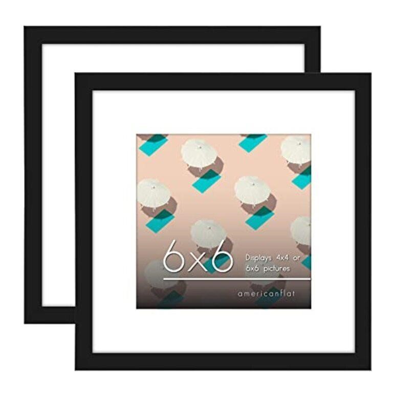 Americanflat 6x6 Picture Frame in Black - Set of