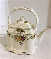 Staffordshire England teapot with Rose motif