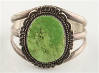 W. Denetdale, Lime Turquoise Cuff Bracelet