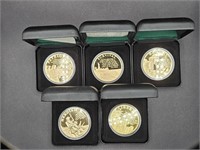 5 goldplated copper 9/11 Commemorative coins